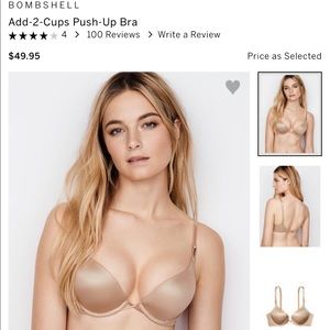 NEW!Bombshell Bra  Add-2-Cups Push-Up Bra Nude